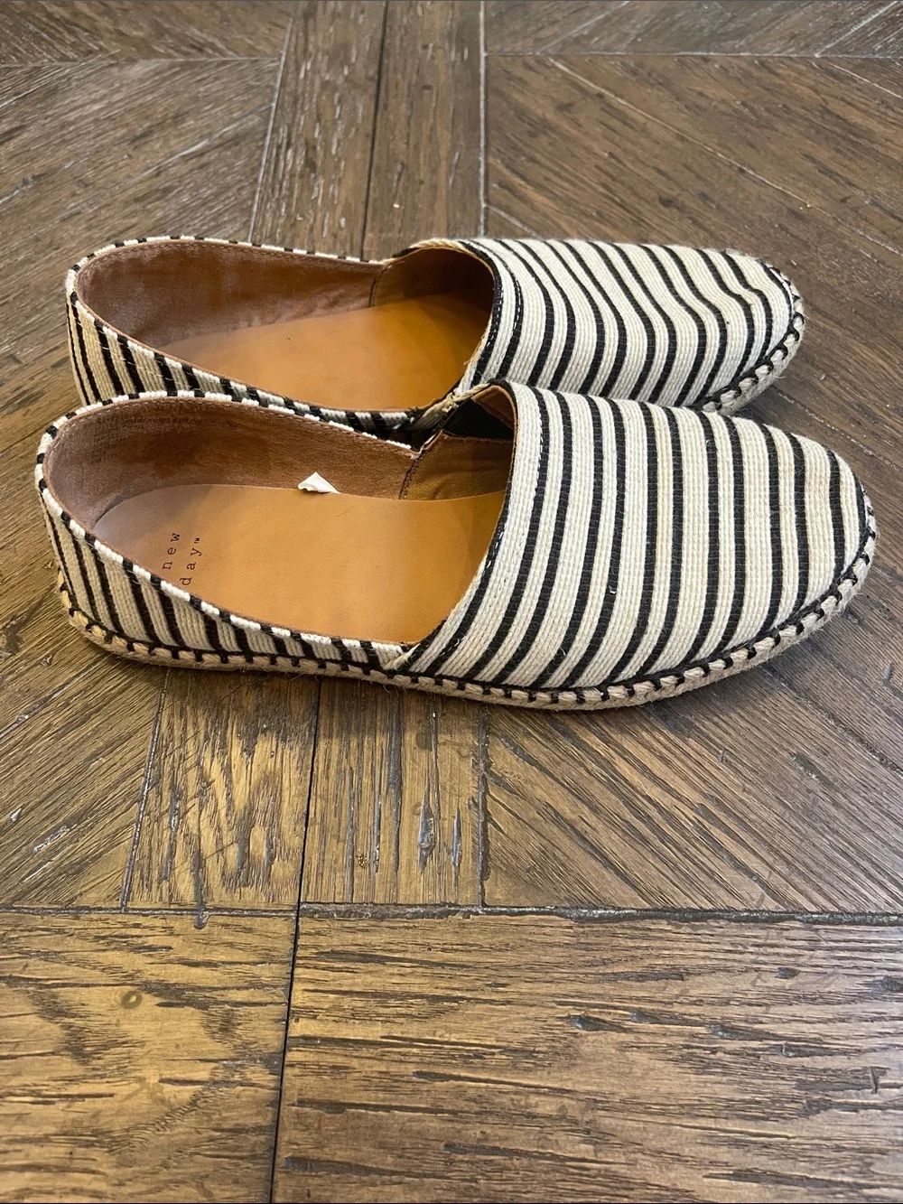 a new day Black and Cream Striped Espadrille Slip-On - Picture 4 of 6